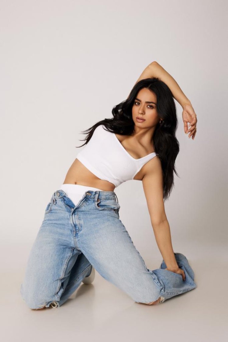 Actress Soundarya Sharma Nails the Denim on Denim Look in her Ripped Jeans