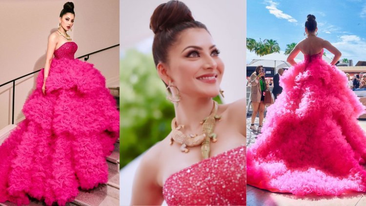 Urvashi Rautela Shines in a Vibrant Pink Tulle Gown, but Her Crocodile Jewellery Takes the Spotlight