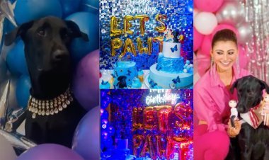 Urvashi Rautela gifts diamond necklace to her dog Oscar Rautela celebrates luxurious birthday