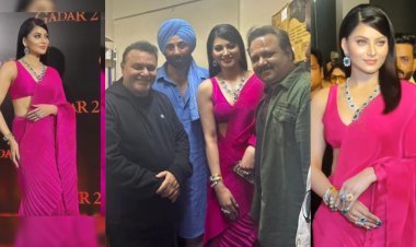 Urvashi Rautela Attends The Special Screening Of Her Bollywood debut's Director Anil Sharma's GADAR 2
