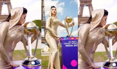 Urvashi Rautela Kisses ICC Cricket World Cup Trophy In Paris At Eiffel Tower Says, 'Kiss on your behalf '