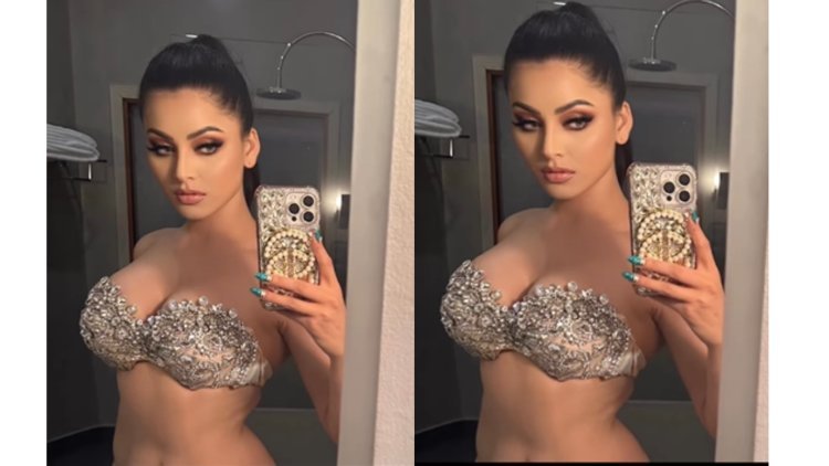 Urvashi Rautela Exudes Hotness and Creates Havoc On Internet In An Embellished Bralette Mirror Selfie Look