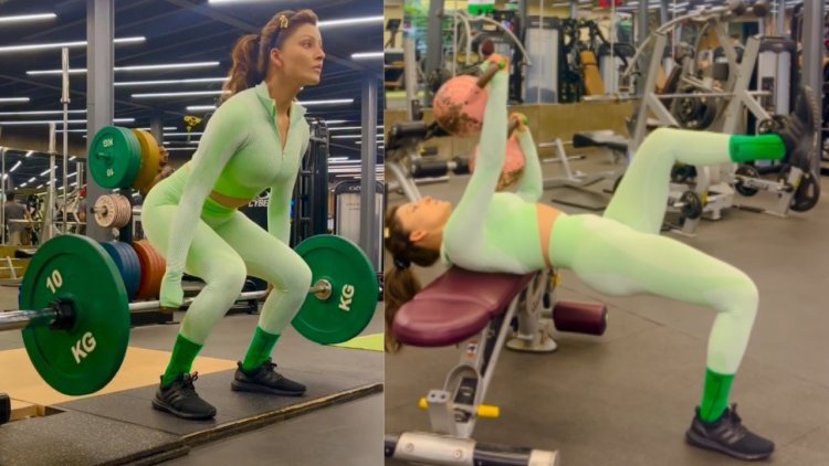 Urvashi Rautela Shares Her Fitness Regime Video On Social Media After A Long Times Aces In An Intense High Weight Workout Sessions